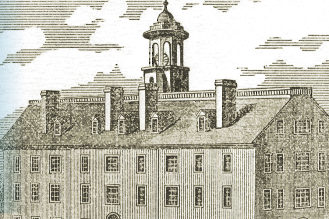 drawing of original GW building