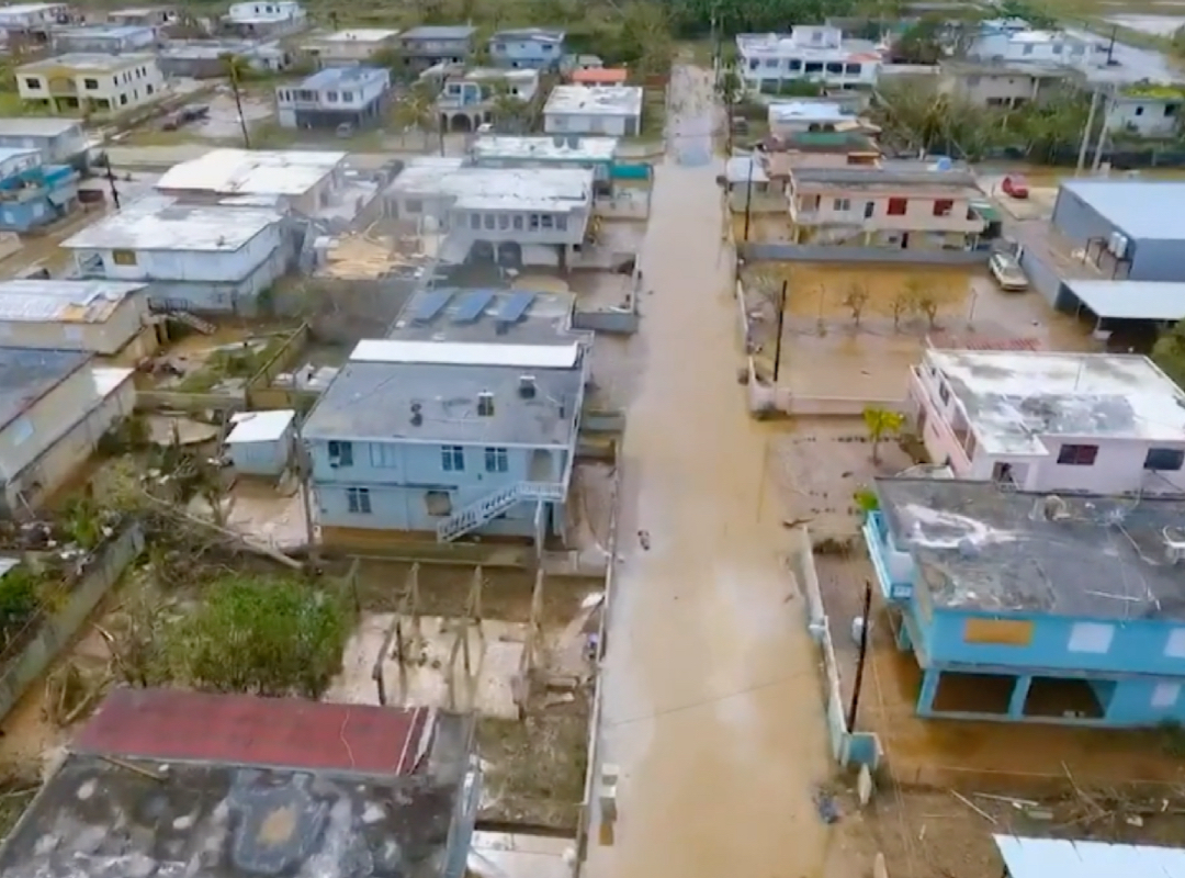 Streets and homes flooded in Puerto Rico after Hurricane Maria