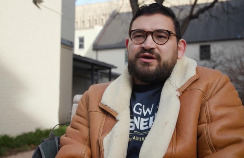 Ian Horowitz outside GW Deli