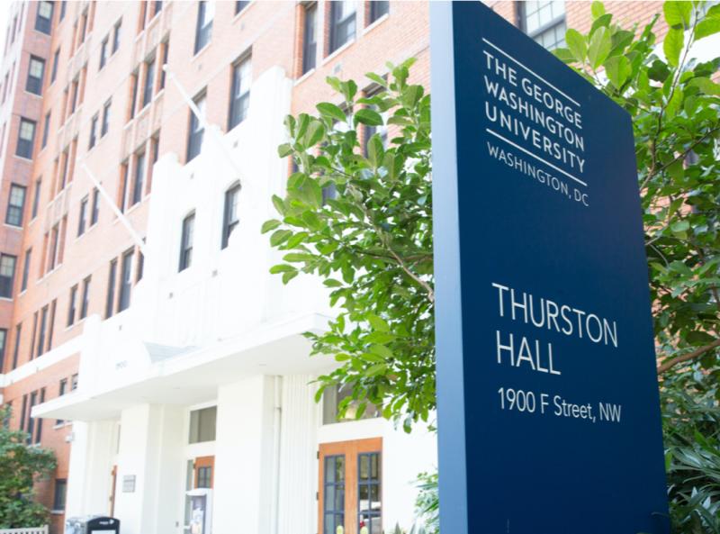 Thurston Hall sign and building